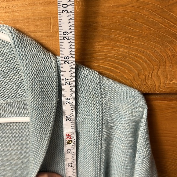 Eileen Fisher  100% ‎ Merino Wool Open Knit Cardigan Womens Sweater Lg sea foam - Picture 6 of 8